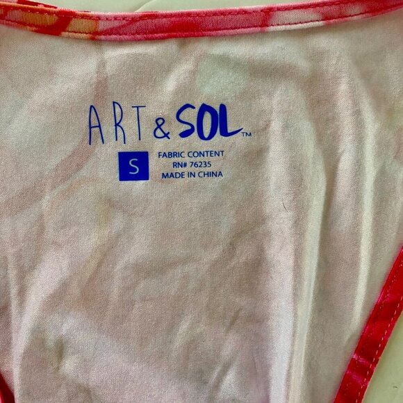 Art & Sol Watercolor Floral Sleeveless Dress Pockets Racerback Size Small NEW - Picture 8 of 10